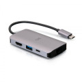 C2G Mini station d’accueil USB-C 4 en 1 avec HDMI, USB-A, Ethernet et USB-C, alimentation électrique jusqu’à 100 W - 4K 3