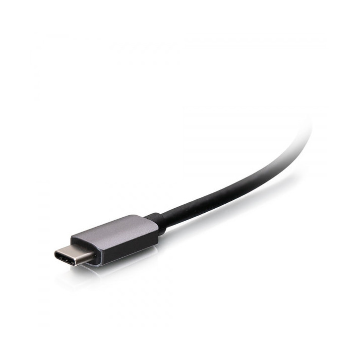 C2G Mini station d’accueil USB-C 4 en 1 avec HDMI, USB-A, Ethernet et USB-C, alimentation électrique jusqu’à 100 W - 4K 3
