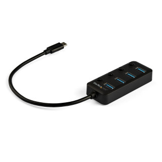 StarTech.com Hub USB 3.0 Type-C 4 Ports avec Commutateurs Individuels par Port (On/Off) - SuperSpeed USB 3.2 Gen 1 (5Gbps) - Al