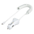 StarTech.com Chargeur Voiture Lightning avec Câble Spiralé - Chargeur Iphone 1m - Double Chargeur USB pour Telephones et Tabl