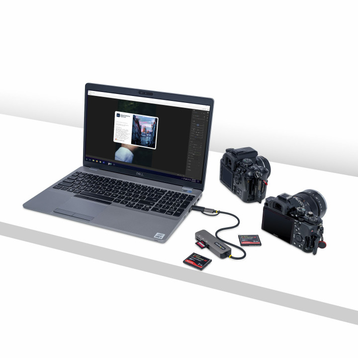 StarTech.com Lecteur de Cartes Mémoire Multi-Média, Lecteur de Cartes SD/microSD/CompactFlash, Adaptateur de Cartes Portables