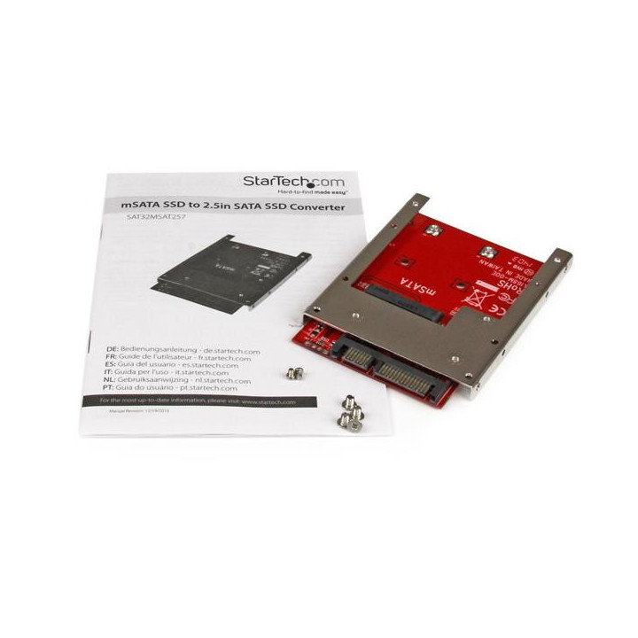 StarTech.com Adaptateur mSATA SSD vers SATA 2,5" - Carte Convertisseur mSATA SSD vers SATA 2,5"