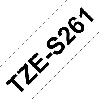 Brother TZe-S261 - Cassette à ruban pour étiqueteuse originale – Noir sur blanc, 36 mm de large