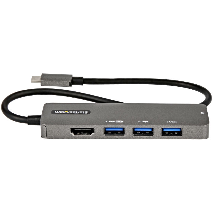 StarTech.com Adaptateur Multiport USB-C - Adaptateur USB-C vers HDMI 2.0b 4K 60Hz (HDR10), Alimentation 100W Passthrough, Hub 4