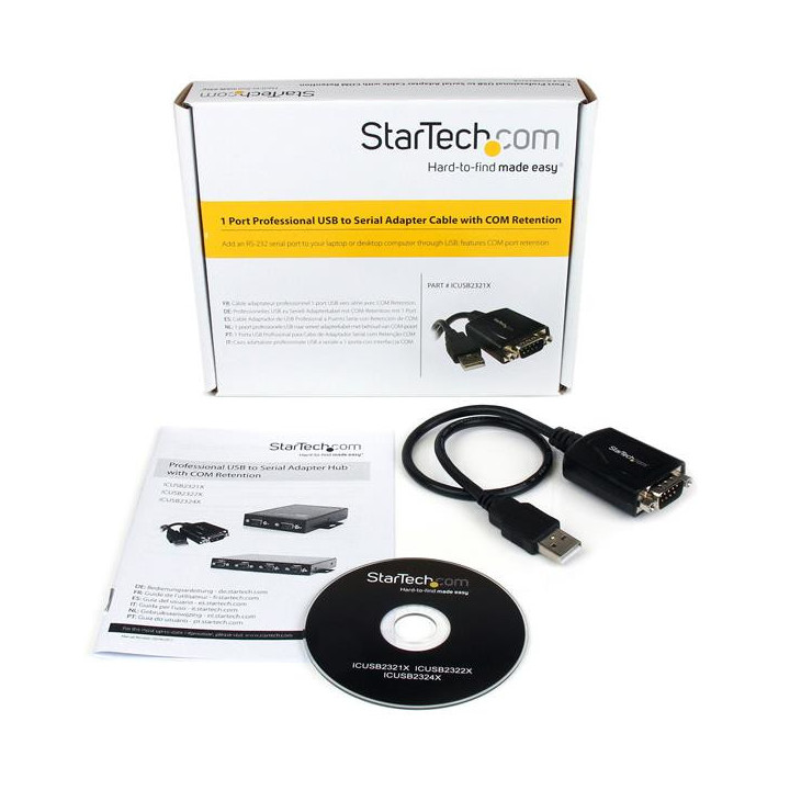 StarTech.com Câble Adaptateur de 30 cm USB vers Série DB9 RS232 - Mémorisation de Port COM