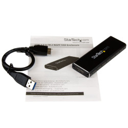 StarTech.com Boîtier Aluminium M.2 SSD vers USB 3.0 (5Gbps) avec UASP - Noir - M.2 NGFF SATA avec Clé B & Clé B+M - Boîtier