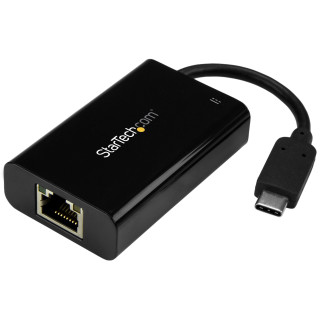 StarTech.com Adaptateur/Convertisseur USB C vers Gigabit Ethernet avec PD 2.0 - 1Gbps USB 3.1 Type C vers RJ45 LAN avec Aliment