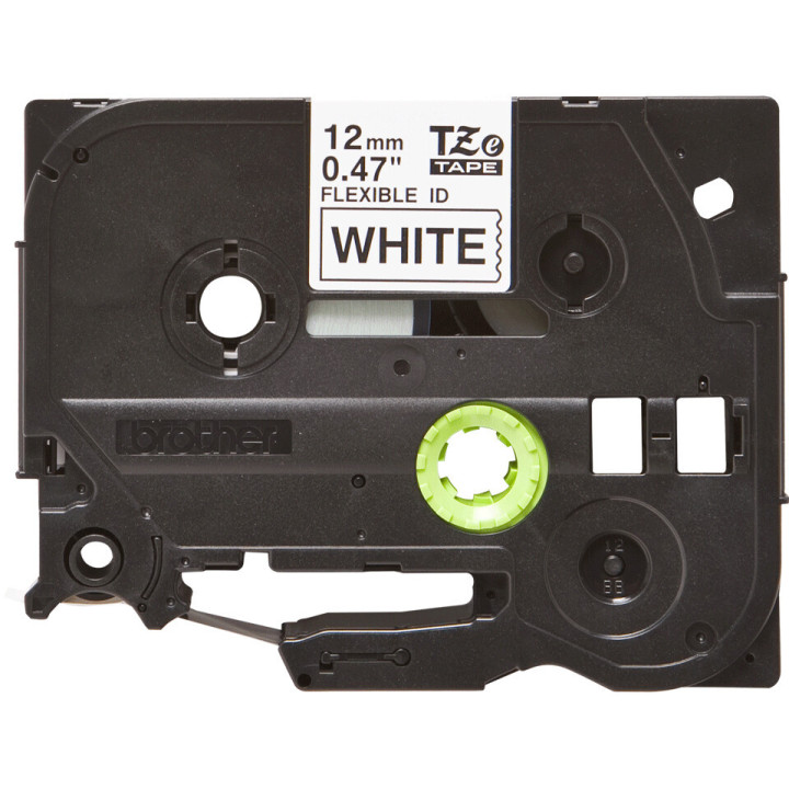 Brother TZe-FX231 - Cassette à ruban pour étiqueteuse originale – Noir sur blanc, 12 mm de large