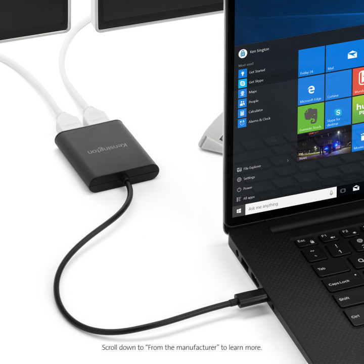 Kensington Adaptateur vidéo USB-C vers double DisplayPort 1.2