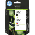 HP Pack de 2 cartouches d'encre noire/3 couleurs authentiques 302