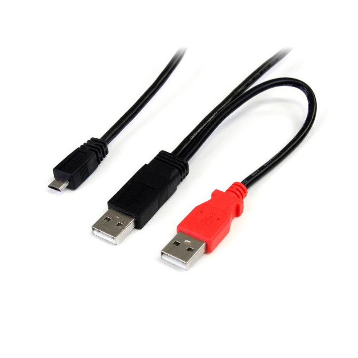 StarTech.com Câble USB 2.0 en Y de 91 cm pour disque dur externe - 2x USB A (M) vers 1x USB Micro B (M)