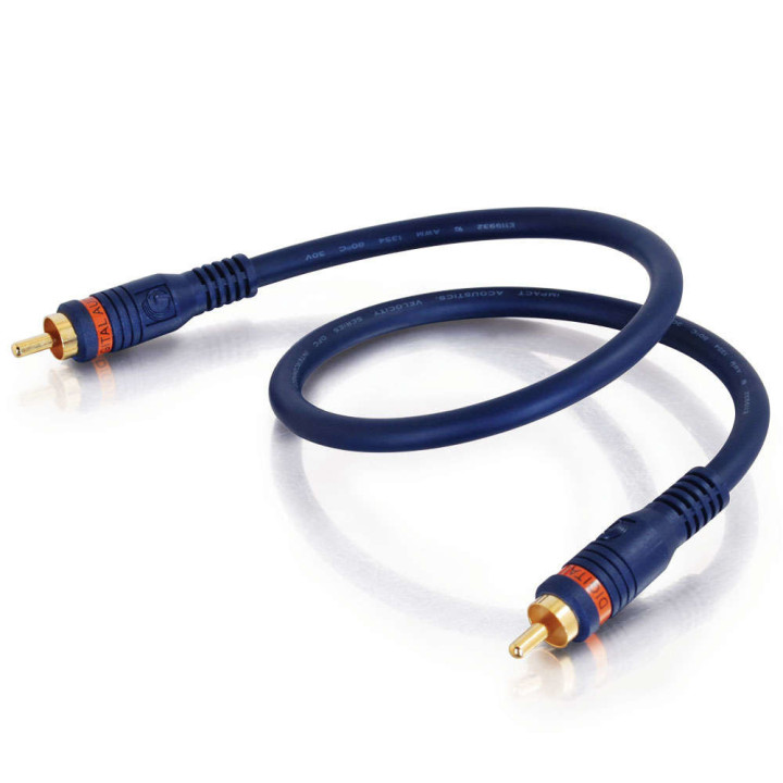 C2G 2m Velocity Digital Audio Coax Cable câble video composite RCA Noir
