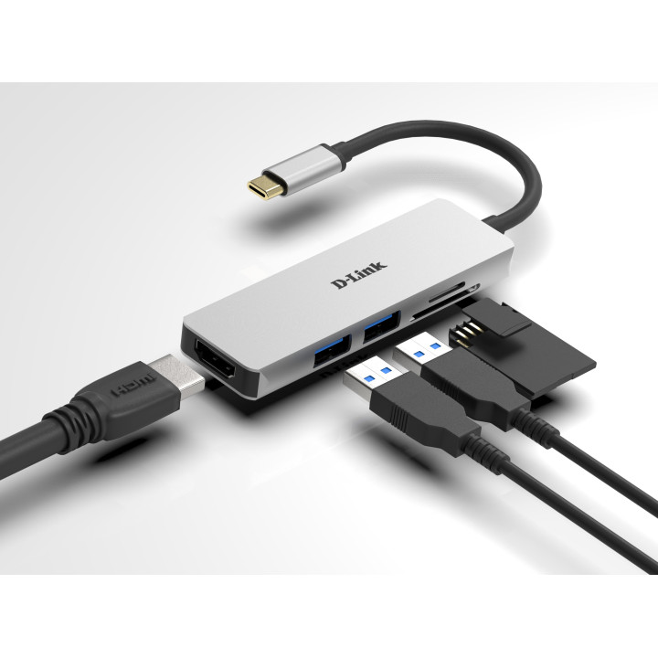 D-Link DUB-M530 station d'accueil Avec fil USB 3.2 Gen 1 (3.1 Gen 1) Type-C Aluminium