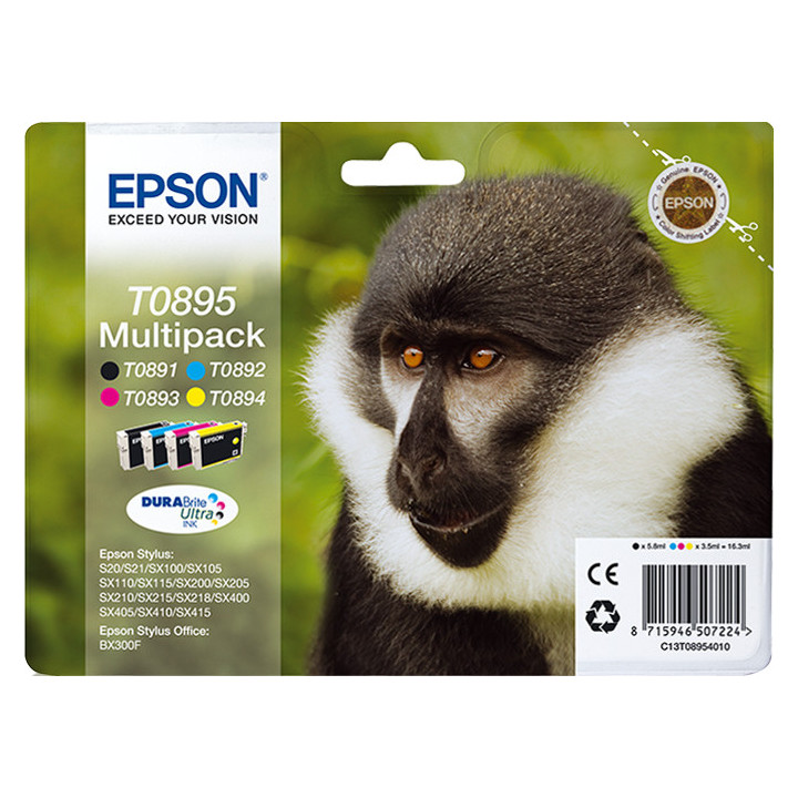 Epson Monkey Multipack "Singe" 4 couleurs - Encre DURABrite Ultra noire, cyan, magenta, jaune