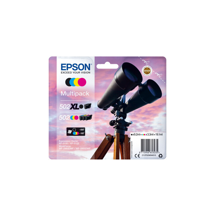 Epson 502 XL Cartouche de toner 4 pièce(s) Compatible Noir, Cyan, Magenta, Jaune