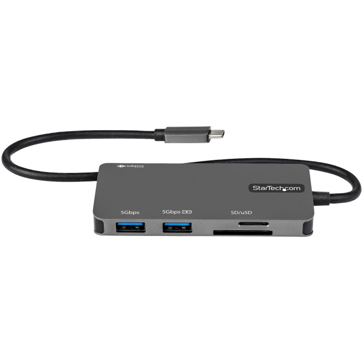 StarTech.com Adaptateur Multiport USB-C - USB Type C vers HDMI 4K, Alimentation 100W Passthrough, SD/MicroSD, Hub USB 3 Ports U