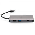 C2G Mini station d’accueil USB-C 8 en 1 avec HDMI, 2 USB-A, Ethernet, lecteur de carte SD et USB-C, alimentation électrique 