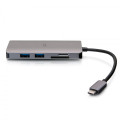 C2G Mini station d’accueil USB-C 8 en 1 avec HDMI, 2 USB-A, Ethernet, lecteur de carte SD et USB-C, alimentation électrique 