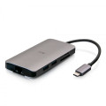 C2G Mini station d’accueil USB-C 8 en 1 avec HDMI, 2 USB-A, Ethernet, lecteur de carte SD et USB-C, alimentation électrique 