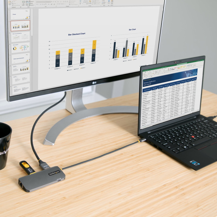 StarTech.com Adaptateur Multiport USB C - Adaptateur USB C vers HDMI 4K 60Hz - Hub USB A 3.2, 5Gbps à 3 ports - 100W Power Del