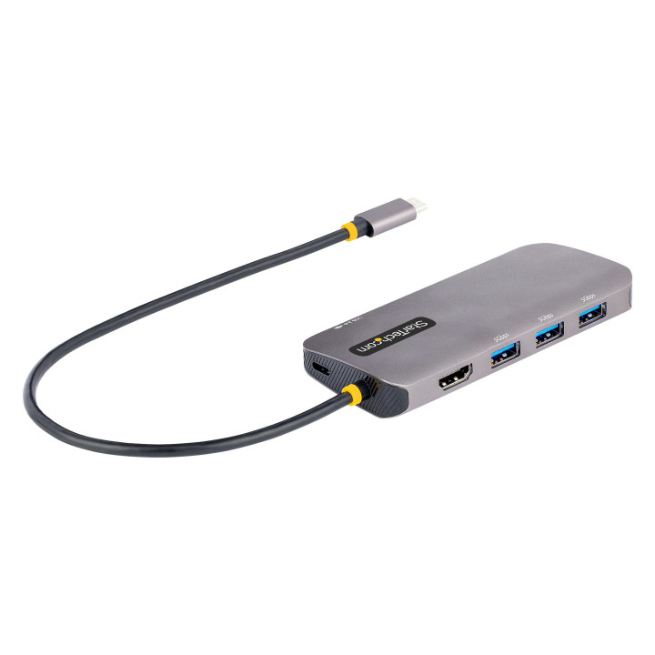 StarTech.com Adaptateur Multiport USB C - Adaptateur USB C vers HDMI 4K 60Hz - Hub USB A 3.2, 5Gbps à 3 ports - 100W Power Del