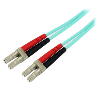 StarTech.com Câble Fibre Optique Multimode de 10m LC/UPC à LC/UPC OM3, Fibre Zipcord Full Duplex 50/125µm, Réseaux 100G, LO