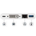 StarTech.com Adaptateur Multiport USB C - Adaptateur Vidéo USB-C vers DVI-D (numérique) avec 60W PD Passthrough Charging, GbE