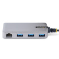 StarTech.com Hub USB-C à 3 Ports - 3x Ports USB-A, Gigabit Ethernet RJ45, USB 3.0 5Gbps, Alimentation par Bus - Hub USB Type-C