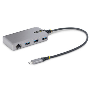 StarTech.com Hub USB-C à 3 Ports - 3x Ports USB-A, Gigabit Ethernet RJ45, USB 3.0 5Gbps, Alimentation par Bus - Hub USB Type-C