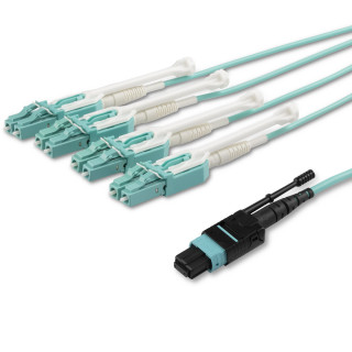 StarTech.com MPO8LCPL5M câble InfiniBand et à fibres optiques 5 m MPO/MTP 8x LC Couleur aqua