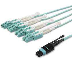 StarTech.com MPO8LCPL5M câble InfiniBand et à fibres optiques 5 m MPO/MTP 8x LC Couleur aqua