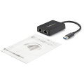 StarTech.com Adaptateur USB 3.0 à Double Port Gigabit Ethernet avec port USB - 10/100/100 - Adaptateur NIC Réseau USB Gigabit