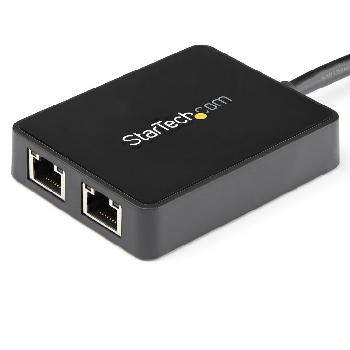 StarTech.com Adaptateur USB 3.0 à Double Port Gigabit Ethernet avec port USB - 10/100/100 - Adaptateur NIC Réseau USB Gigabit