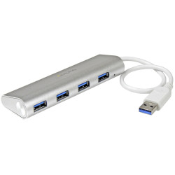 StarTech.com Hub USB à 4 Ports avec Ethernet, USB-A, Gigabit Ethernet/GbE, USB 5Gbps, Design Robuste, Alimentation par Bus, Hu
