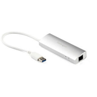 StarTech.com Hub USB à 3 Ports avec Ethernet, USB-A, Gigabit Ethernet/GbE, USB 5Gbps, Design Robuste, Alimentation par Bus, Hu