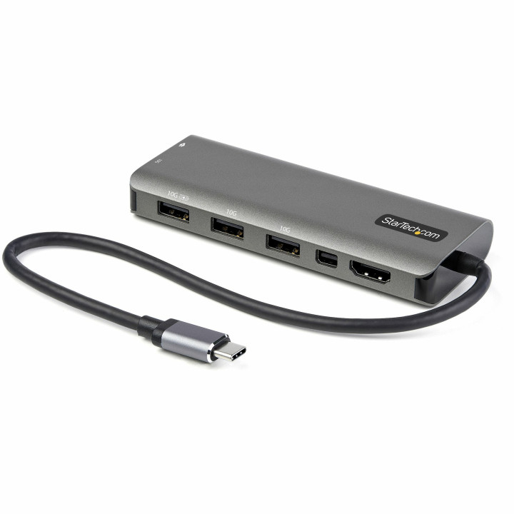 StarTech.com Adaptateur Multiports USB-C - USB-C vers HDMI ou Mini DisplayPort 4K 60Hz - Alimentation 100W Passthrough - Hub US