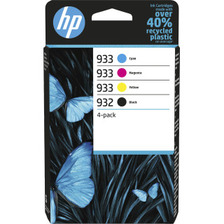 HP 932 Pack de 4 cartouches d'encre noire/933 Pack de 4 cartouches d'encre cyan/magenta/jaune authentiques