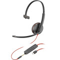 Poly Micro-casque monaural Blackwire C3215 + étui de transport (lot)