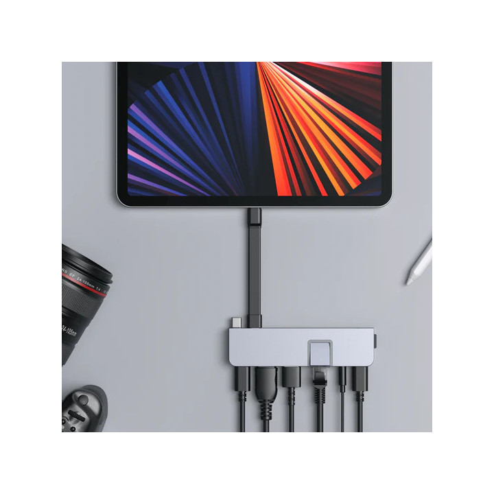 HYPER DUO PRO 7-in-2 USB-C Hub USB Type-C 104 Mbit/s Gris