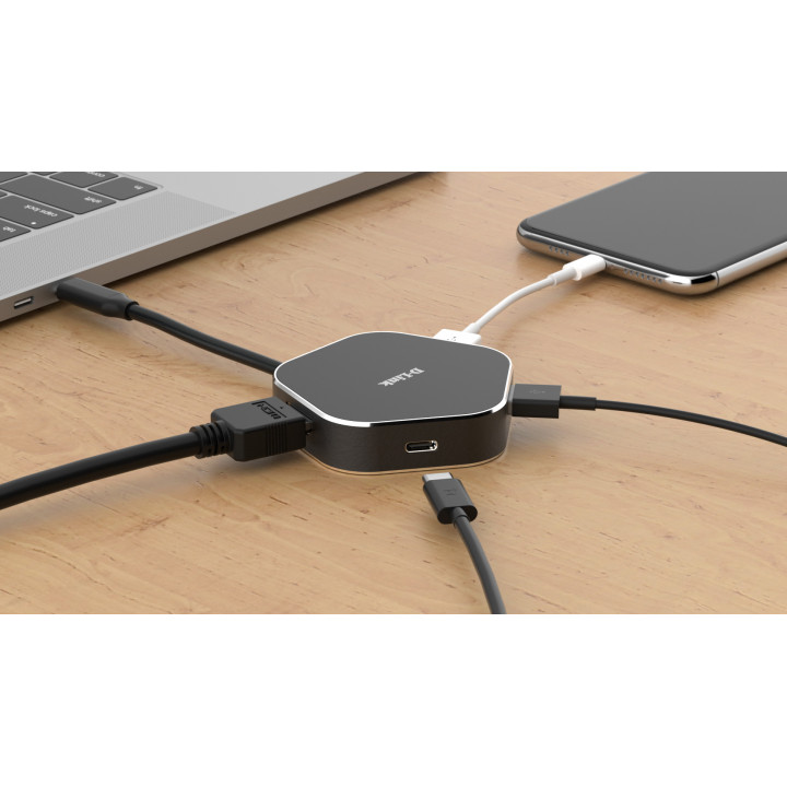 D-Link DUB-M420 station d'accueil Avec fil Thunderbolt 3 Aluminium, Noir