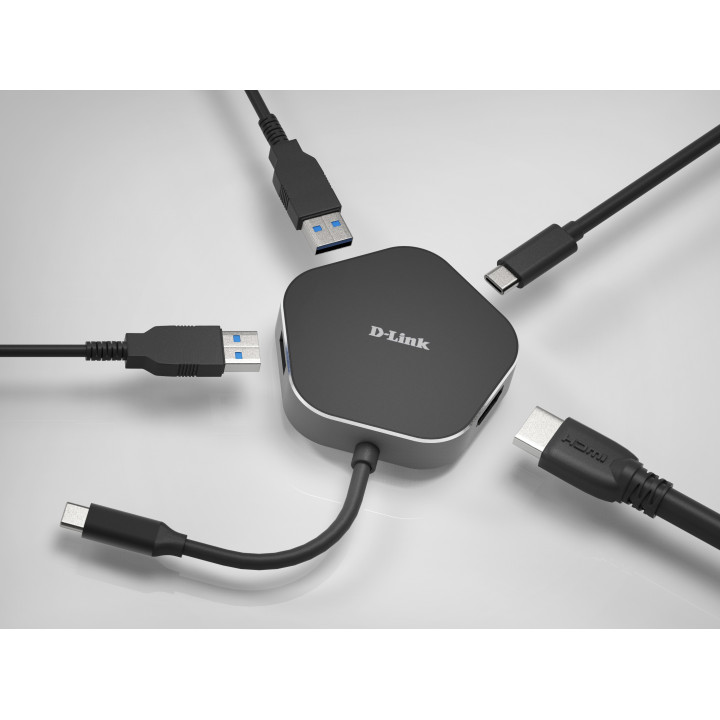 D-Link DUB-M420 station d'accueil Avec fil Thunderbolt 3 Aluminium, Noir