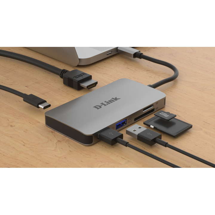 D-Link DUB-M610 station d'accueil Avec fil USB 3.2 Gen 1 (3.1 Gen 1) Type-C Aluminium