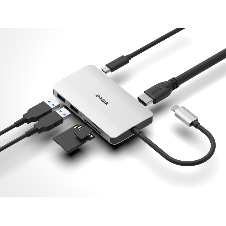D-Link DUB-M610 station d'accueil Avec fil USB 3.2 Gen 1 (3.1 Gen 1) Type-C Aluminium