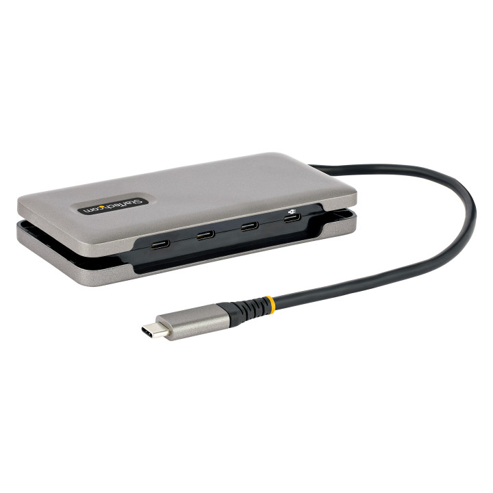 StarTech.com Hub USB C 4 Ports - 4x Ports USB-C, USB 3.1 10Gbps - Hub USB 3.2 Portable avec Power Delivery Pass-Through 100W - 