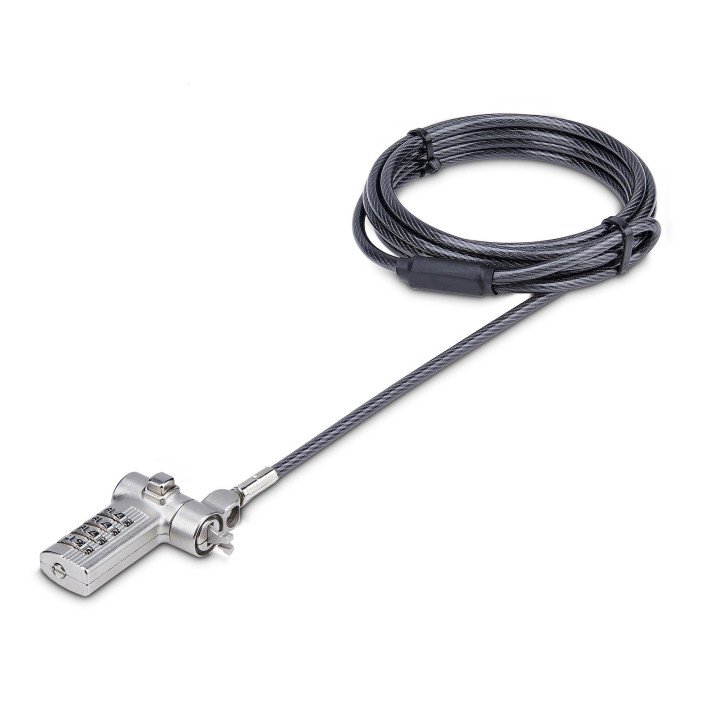 StarTech.com Câble Antivol pour Ordinateur Portable de 2m - Câble de Sécurité pour PC Portable, Compatible avec Noble Wedge