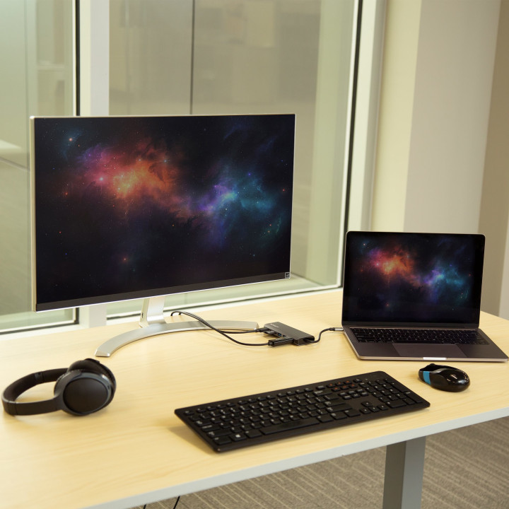 StarTech.com Adaptateur Multiport USB C, Station d'Accueil USB-C Portable vers HDMI 4K, Hub USB 3.0 2 pts, SD/SDHC, GbE, 60W PD