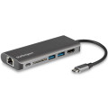 StarTech.com Adaptateur Multiport USB C, Station d'Accueil USB-C Portable vers HDMI 4K, Hub USB 3.0 2 pts, SD/SDHC, GbE, 60W PD