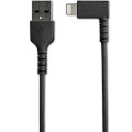 StarTech.com Câble USB-A vers Lightning Noir Robuste 1m Coudé à 90° - Câble de Charge/Synchronisation USB Type A vers Ligh