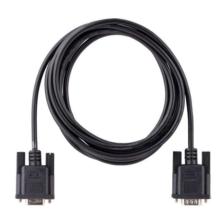 StarTech.com Câble Série RS232 Null Modem de 3m - Cordon DB9 Mâle Femelle - Câble Série Croisé avec Blindage Al-Mylar - P