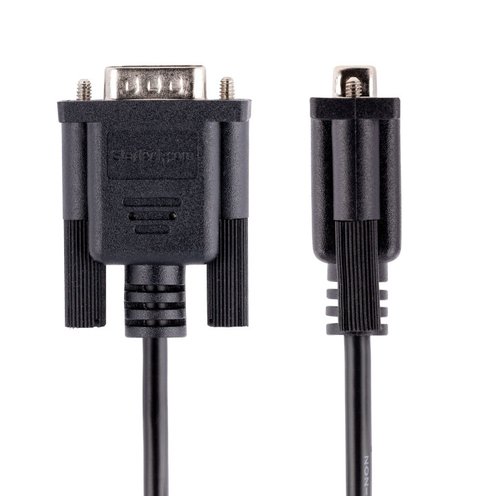 StarTech.com Câble Série RS232 Null Modem de 3m - Cordon DB9 Mâle Femelle - Câble Série Croisé avec Blindage Al-Mylar - P